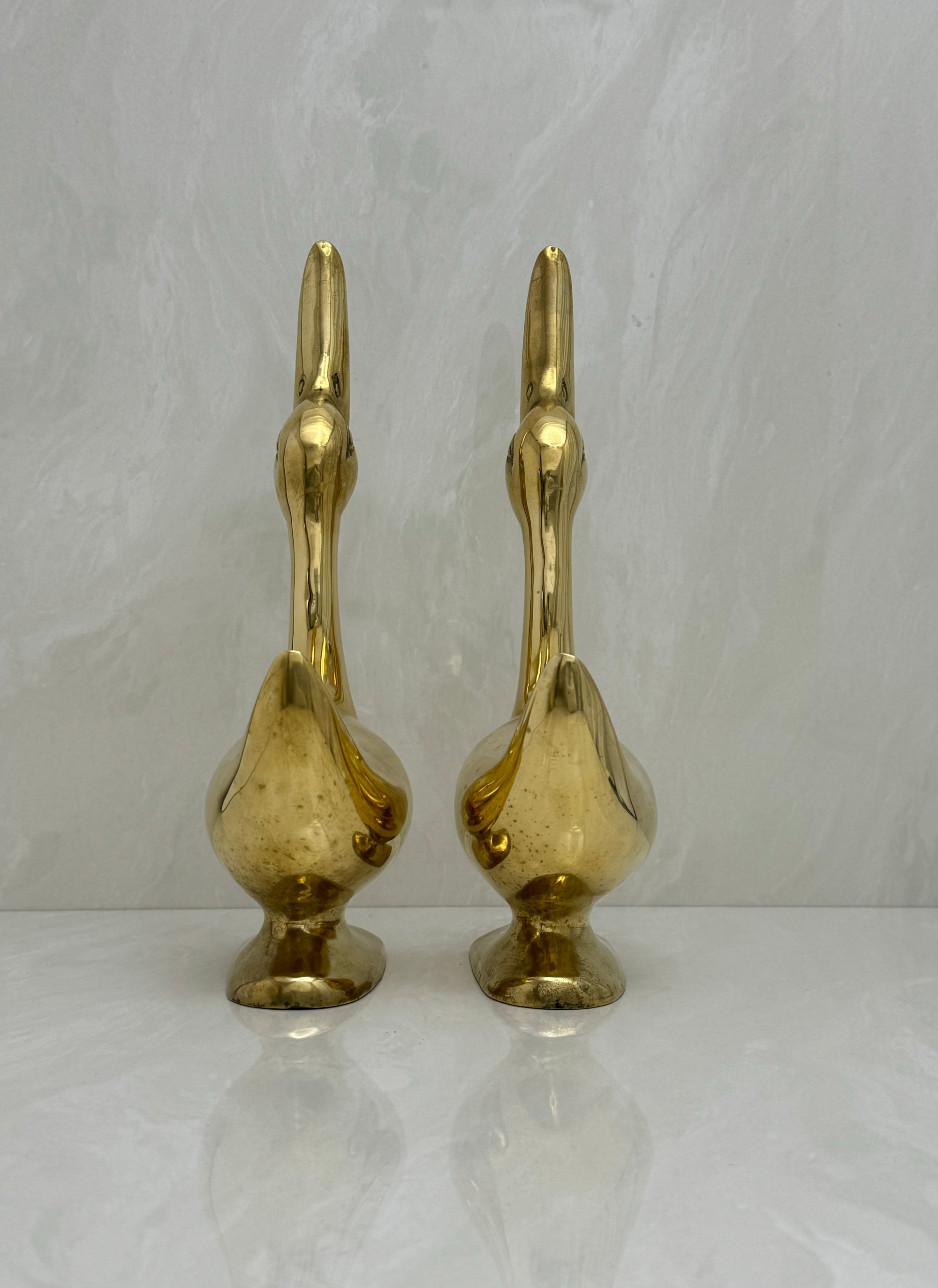 Vintage Brass Goose Bookends-A Pair