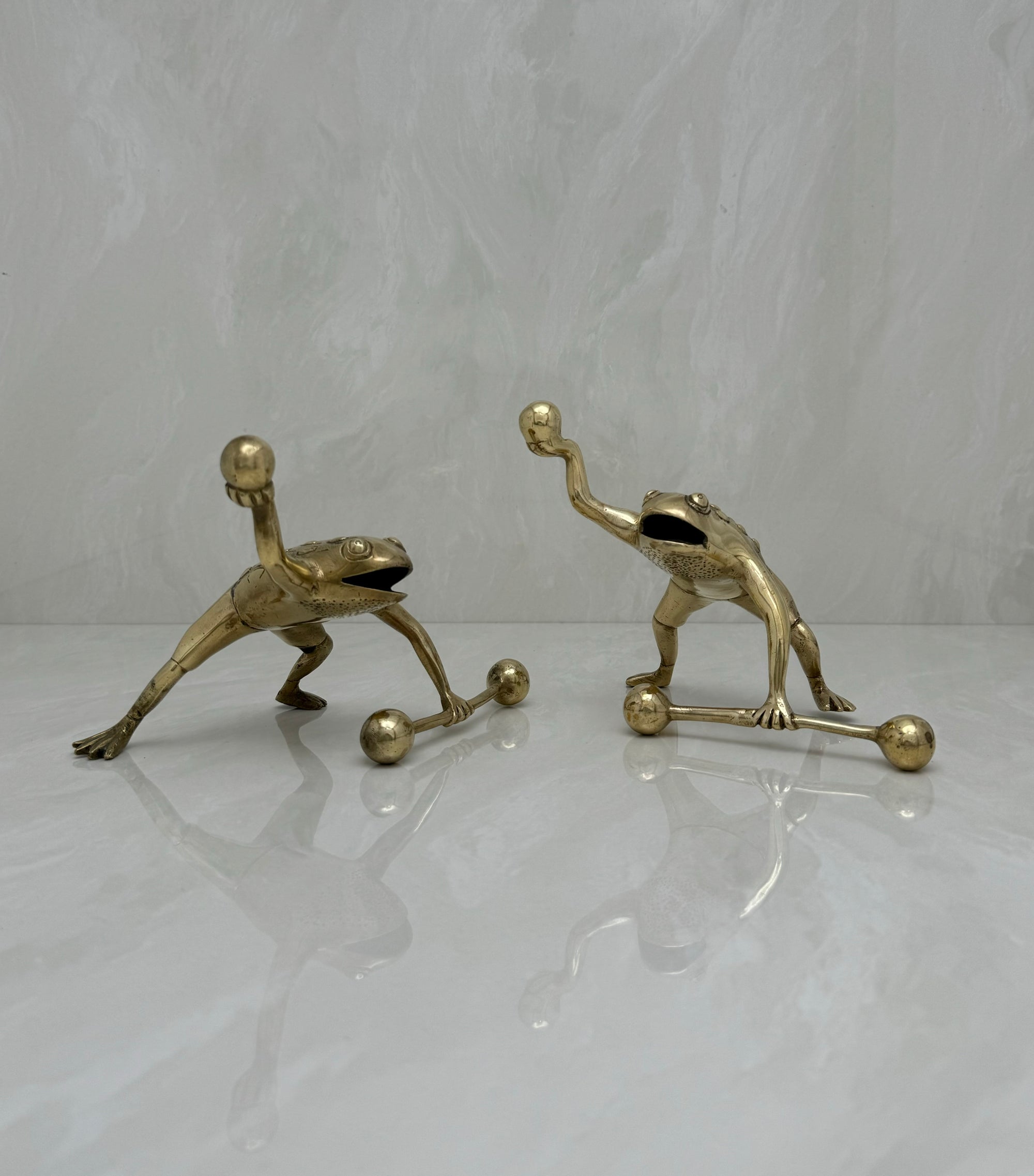 Vintage Brass Workout Frogs-A Pair