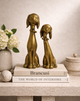 Large Vintage Brass Puppy Duo-A Pair