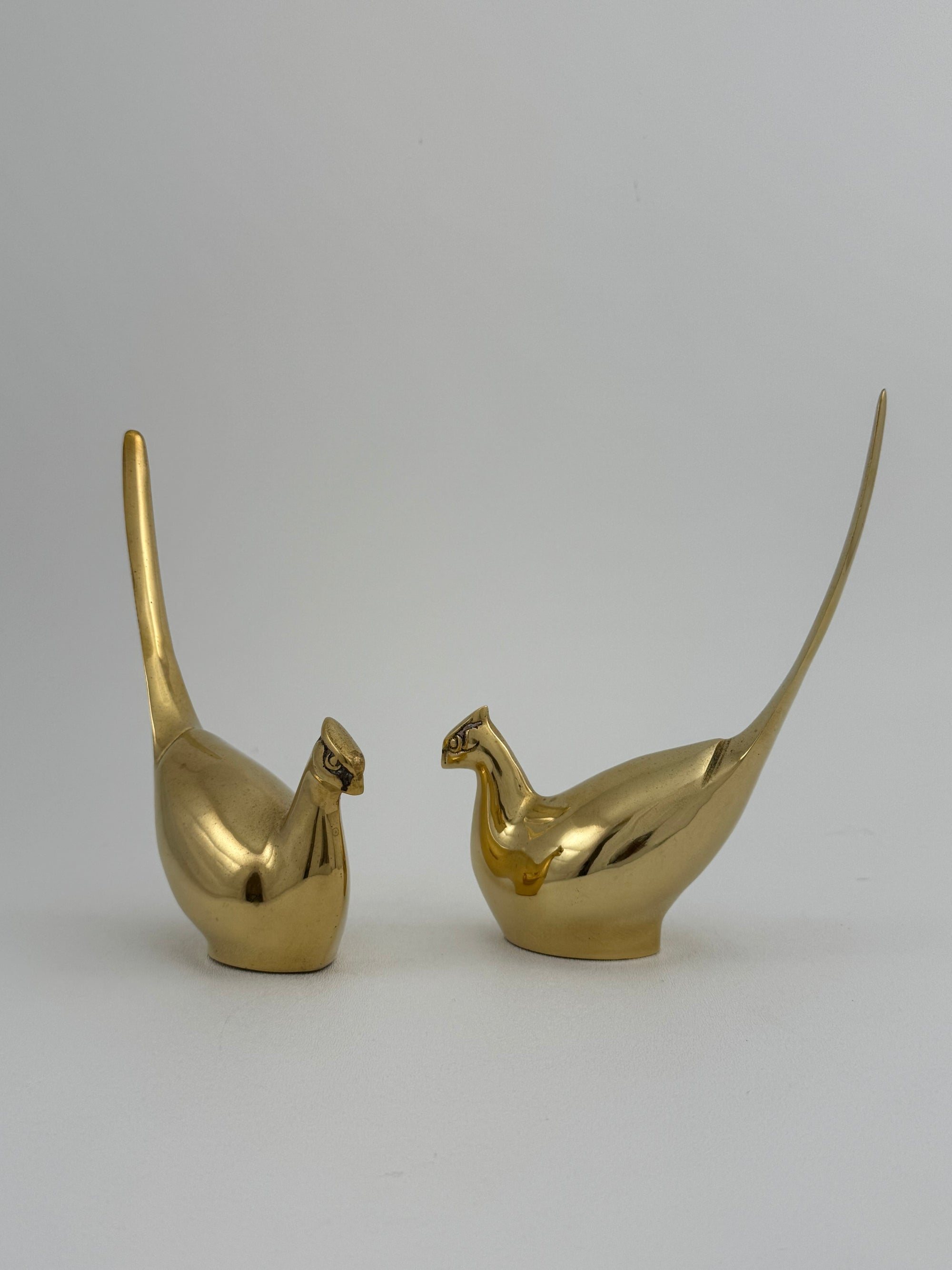 Vintage Brass Pheasant Pair – Elegant Mid-Century Figurines