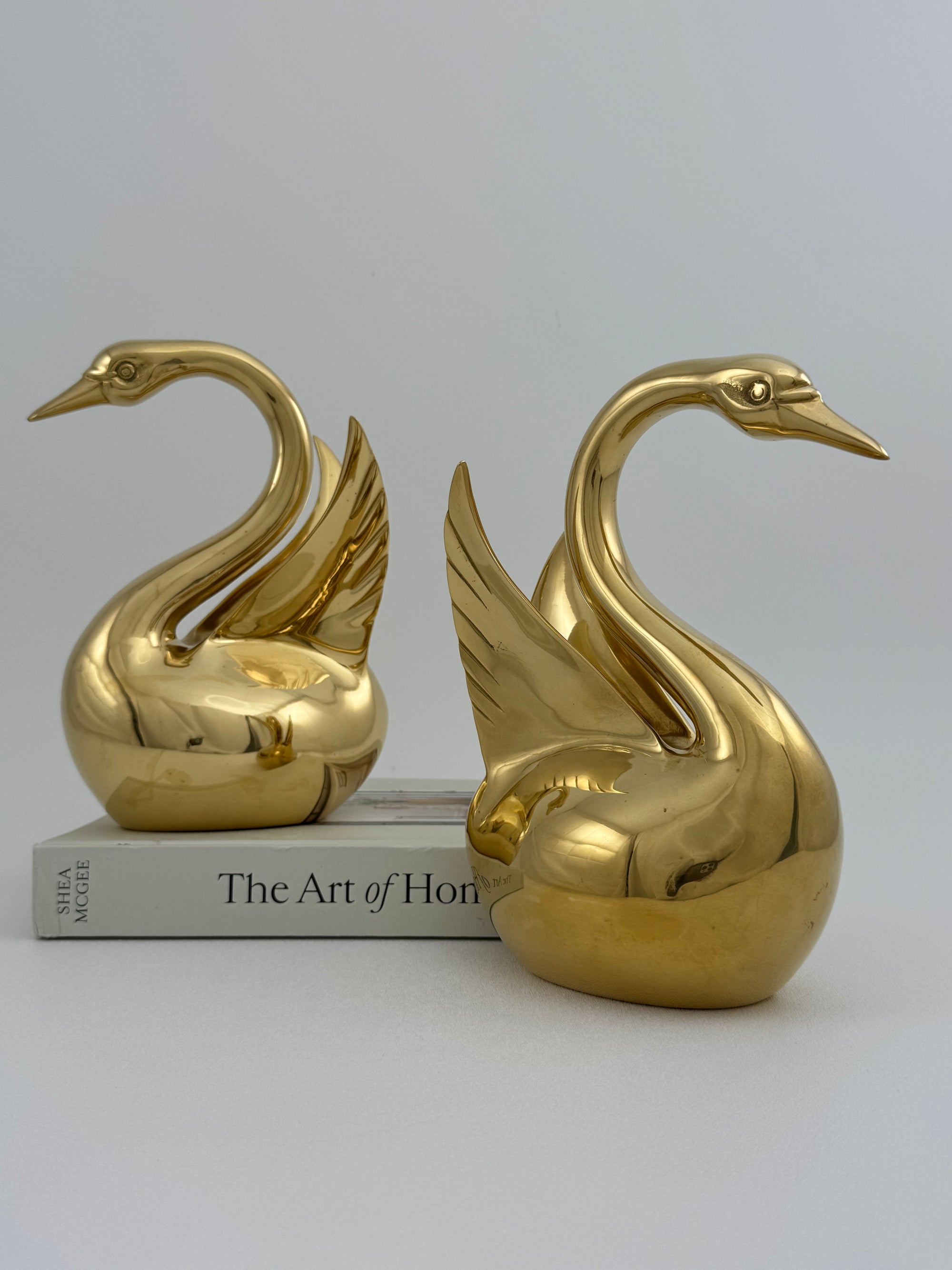 Vintage Brass Angel Wings Love Swans-A Pair by Dolbi Cashier