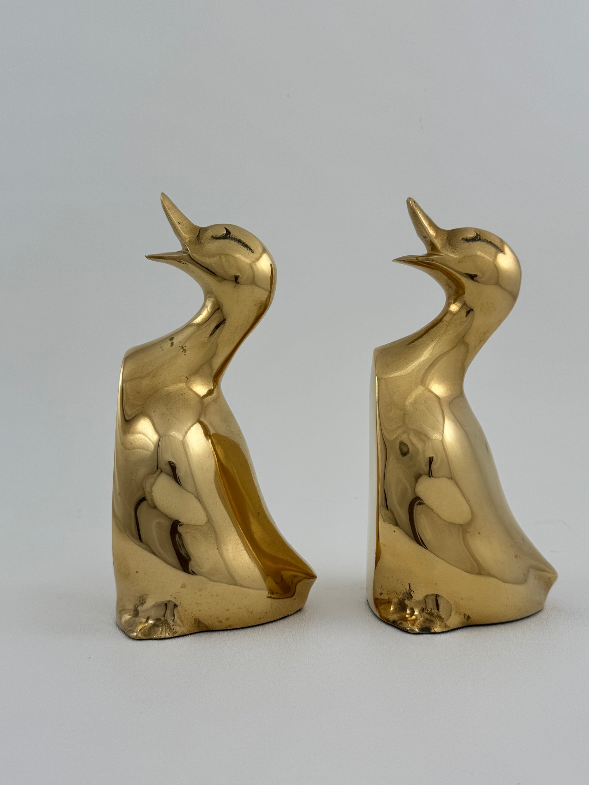 Vintage Brass Duck Bookends-A Pair