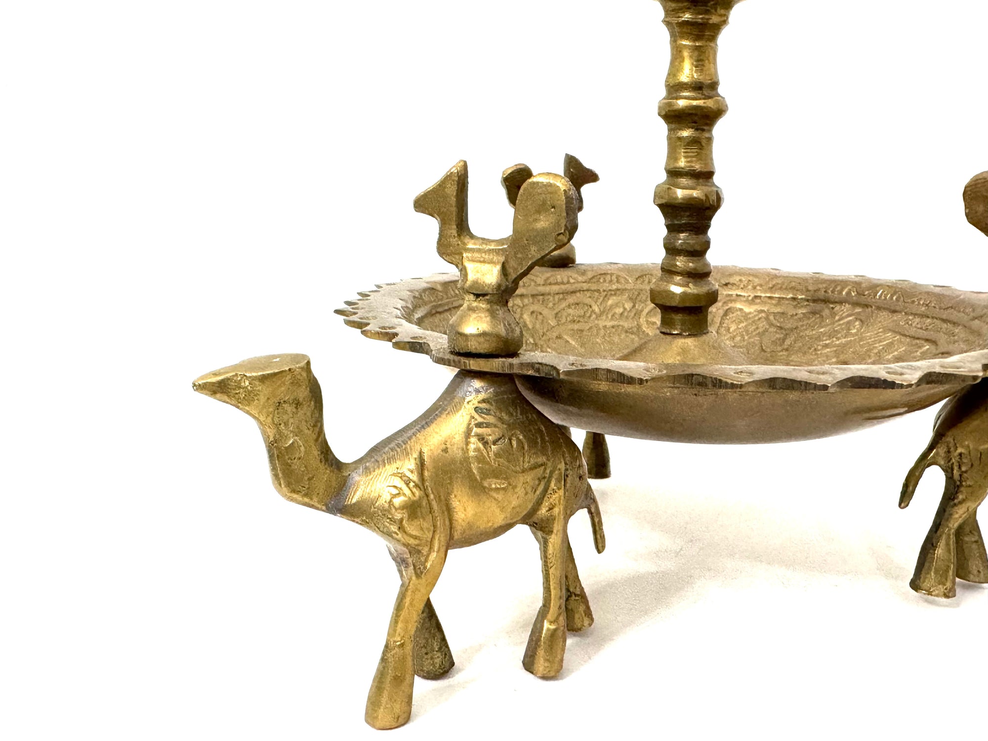 Pair of Vintage Brass Camel Candlestick Holders — Middle Eastern Bohemian Elegance