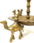 Pair of Vintage Brass Camel Candlestick Holders — Middle Eastern Bohemian Elegance