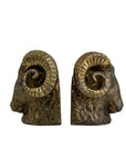 Vintage Brass Ram Head Bookends