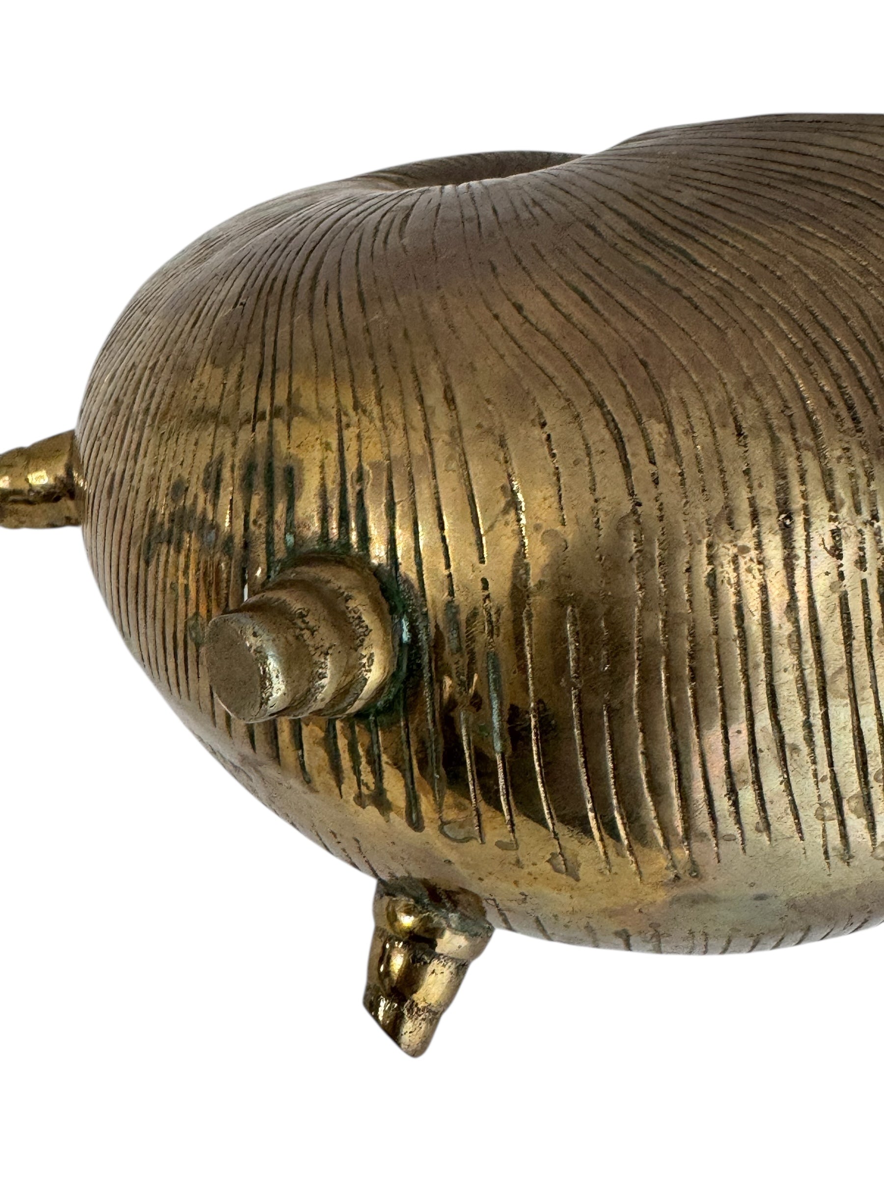 Vintage Brass Shell Stash Pot/Planter/Wine Holder