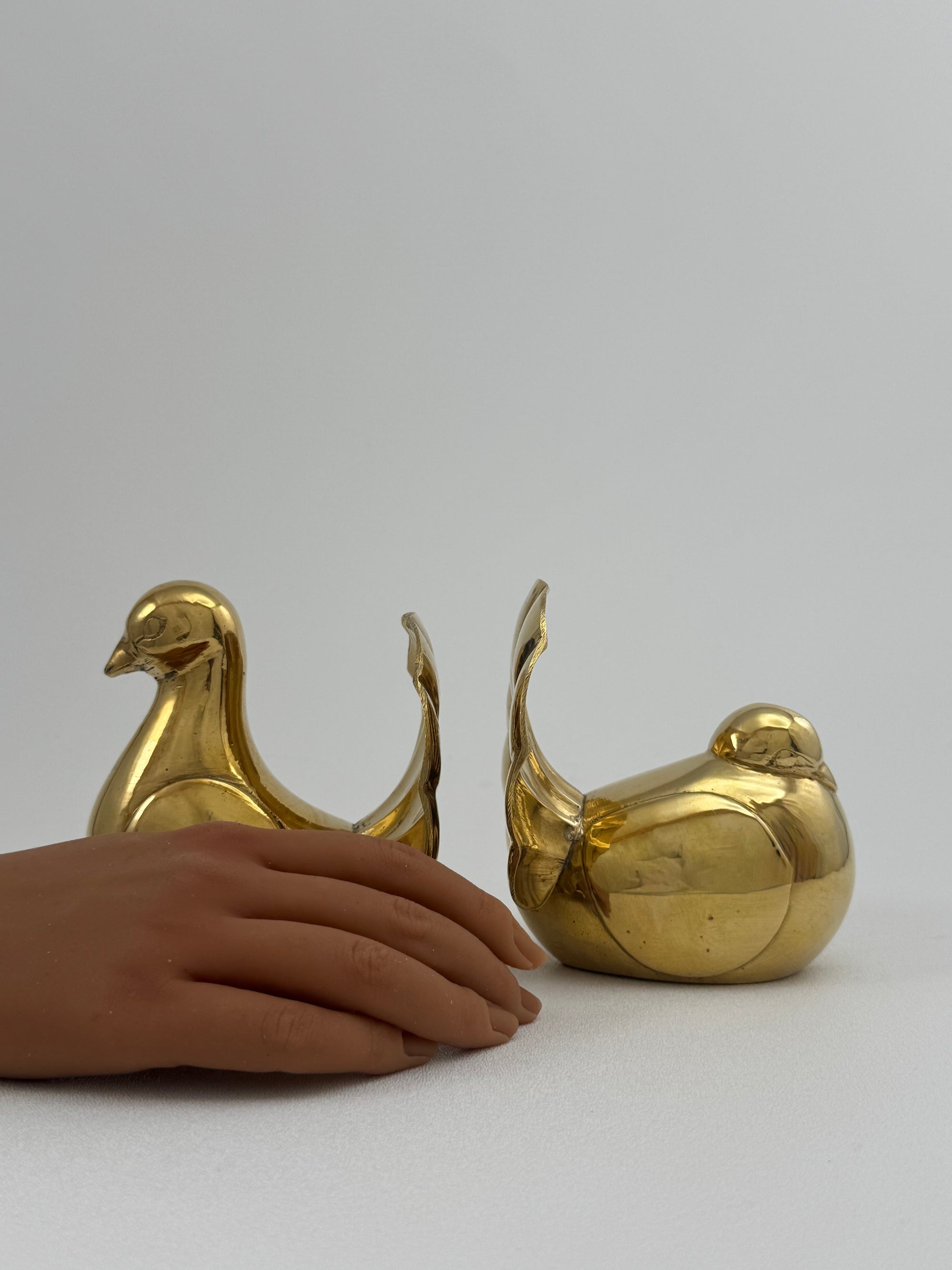 Vintage Brass Birds-A Pair