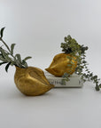 Vintage Brass Etched Bird Vases/Stash Pot/Small Planters – Set of 2