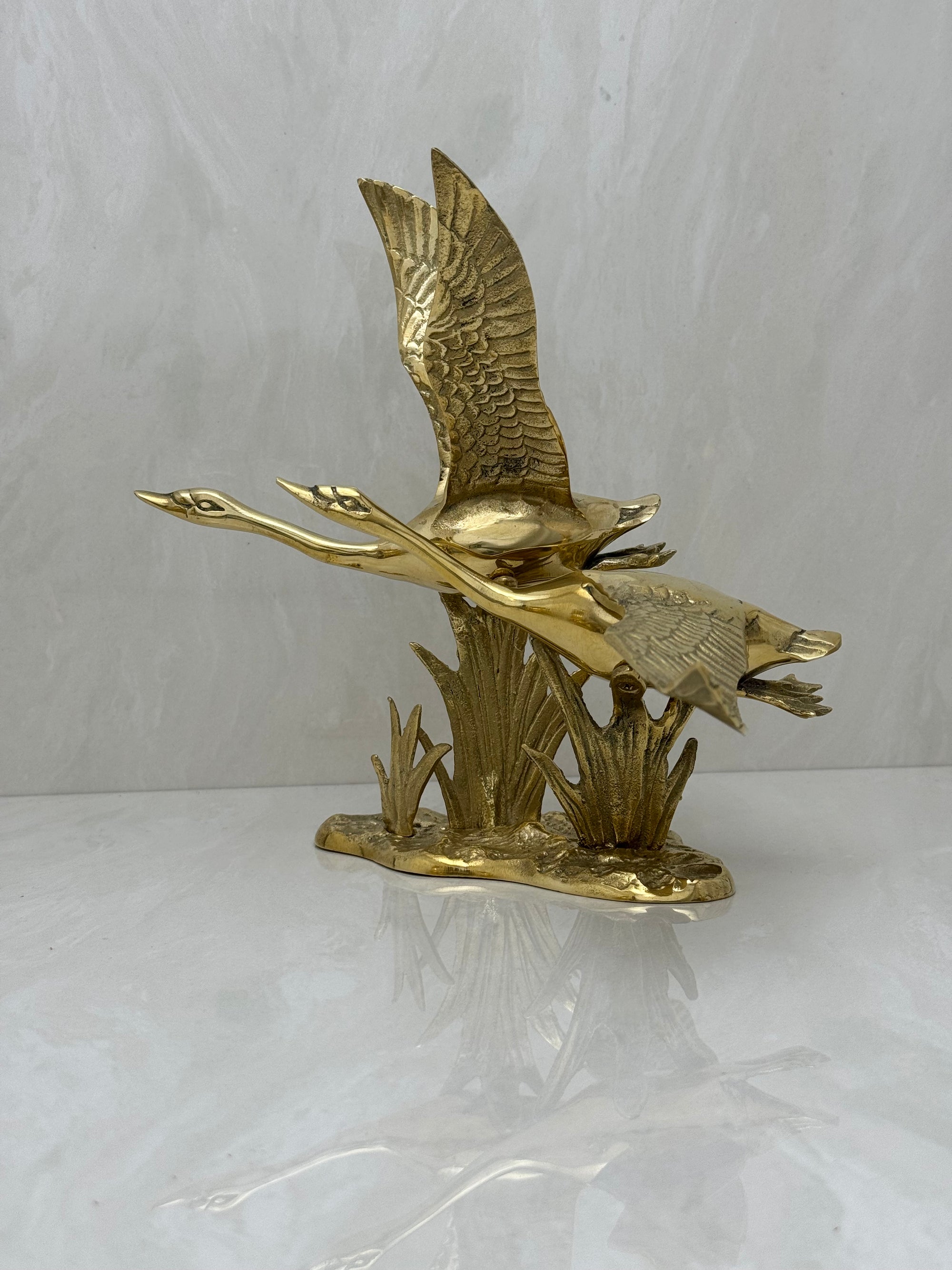 Vintage Brass Bird Sculpture