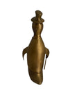 Vintage Brass Penguin Conductor with Baton – Whimsical Dapper Sculpture