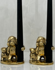 Vintage Brass Teddy Bear Candleholders-A Pair