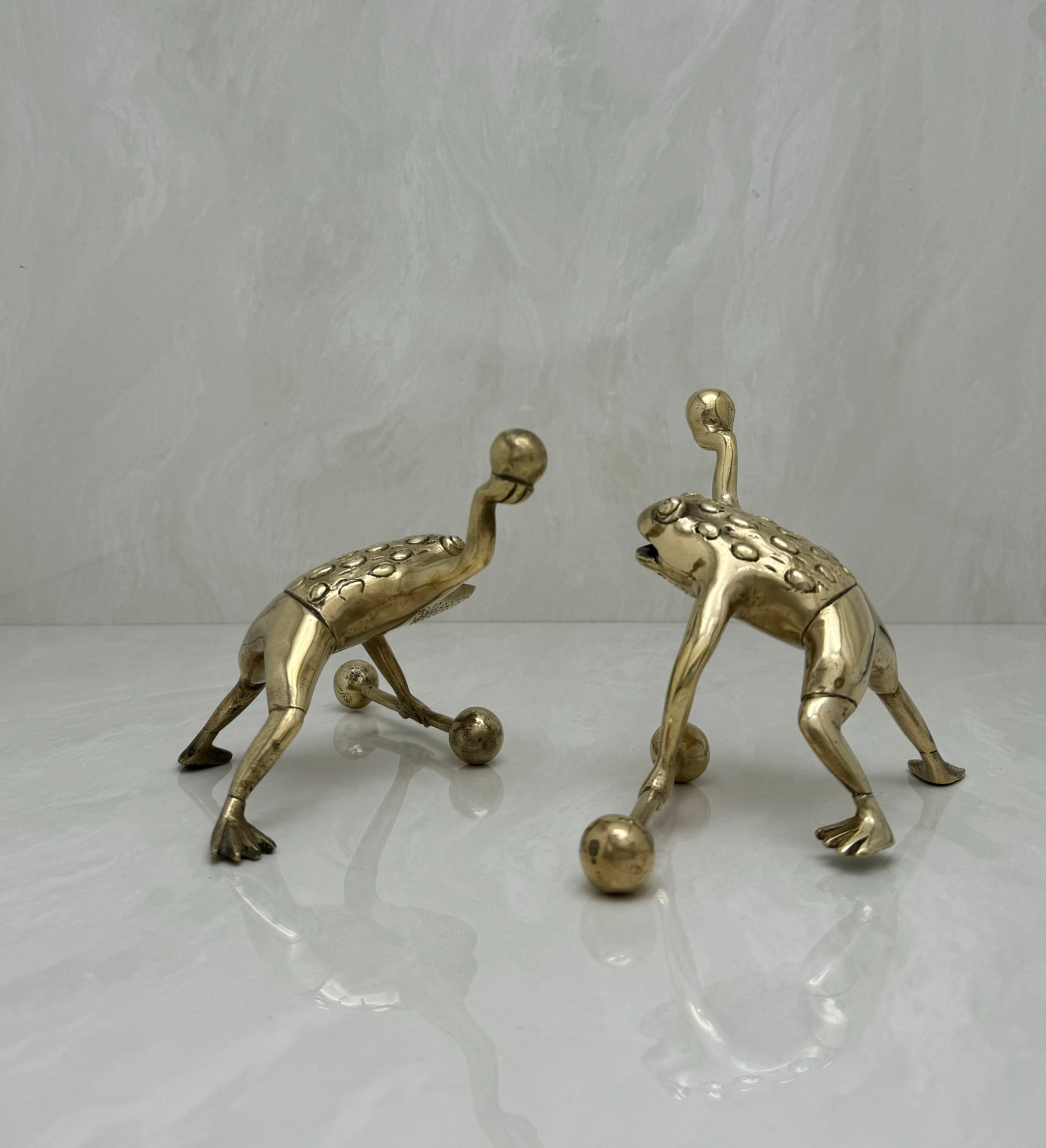 Vintage Brass Workout Frogs-A Pair