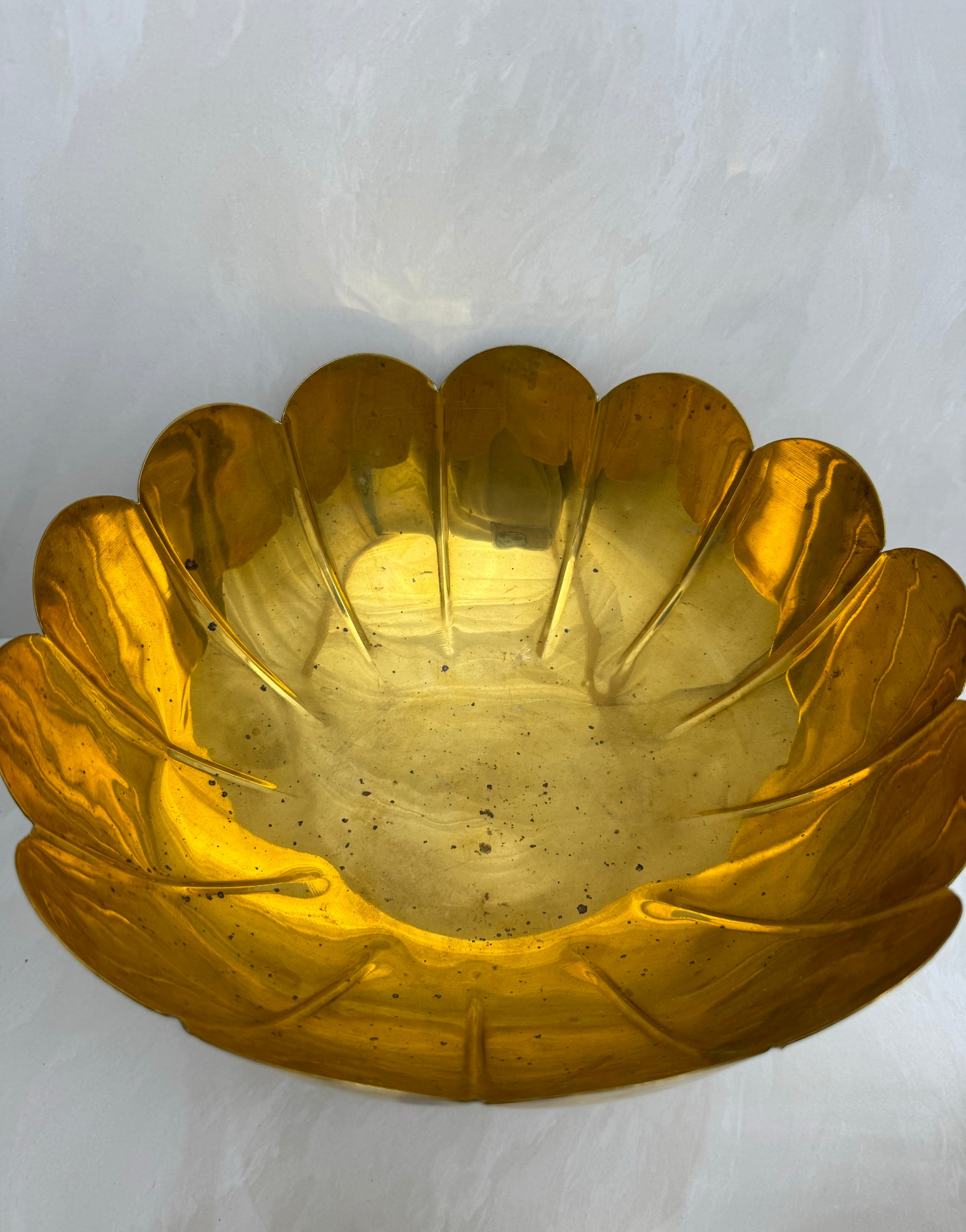 Vintage Brass Floral Bowls- A Three Piece Lightweight Set