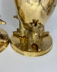 Pair of Vintage Brass Giraffe Dry Floral Vase/Planters