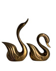 Vintage Brass Swan Sculptures – Elegant Mid-Century Pair