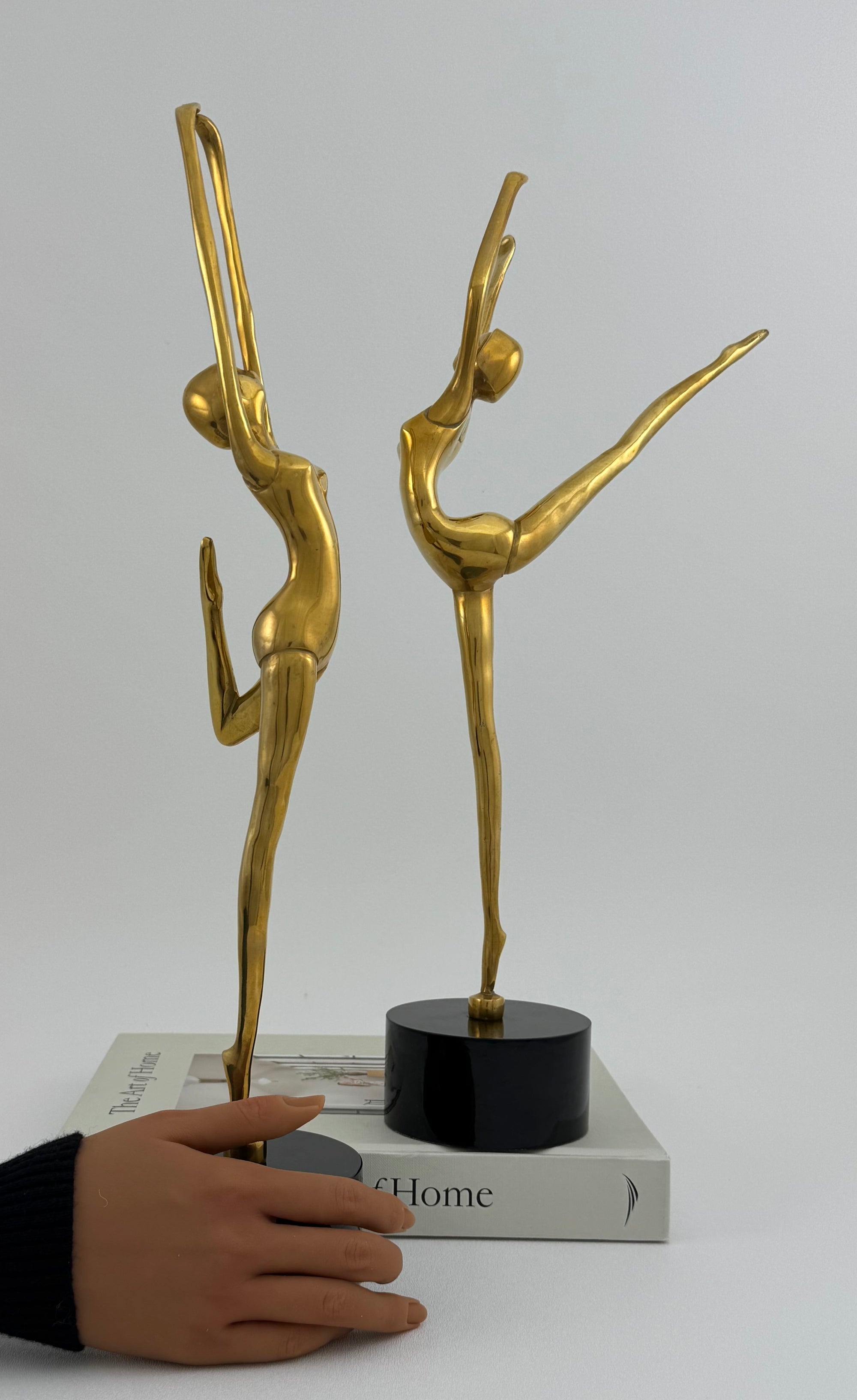 Tall Vintage Brass Ballerina Figurines – Set of Two