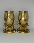 Pair of Vintage Brass Giraffe Dry Floral Vase/Planters