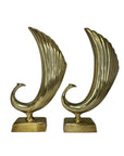 Beautiful Pair of Vintage Mid-Century Brass Peacock Sculpture/Vases-17 Inches