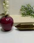 Vintage Apple with Brass Pencil Trinket Holder- A Set