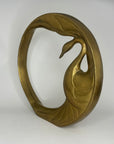 Dolbi Cashier 1984 Brass Swan Ring Sculpture – Large Mid Century Modern