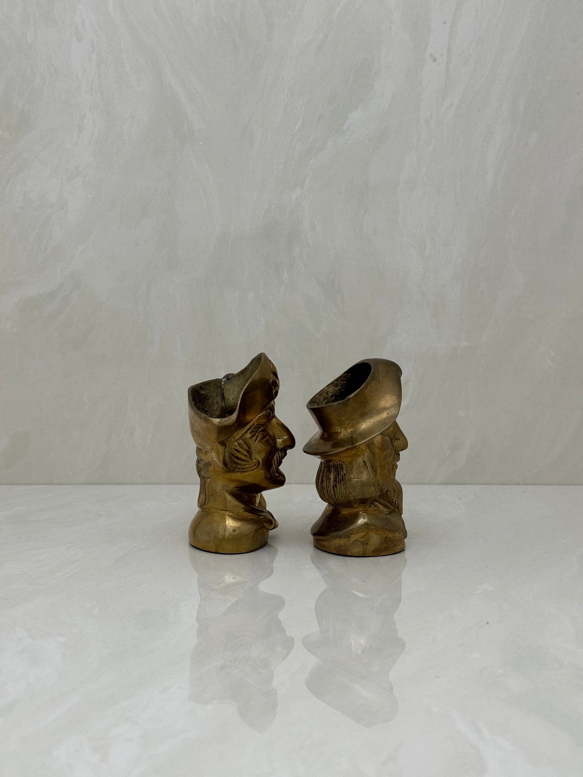 Small Vintage Brass Pirate Cups - A Pair