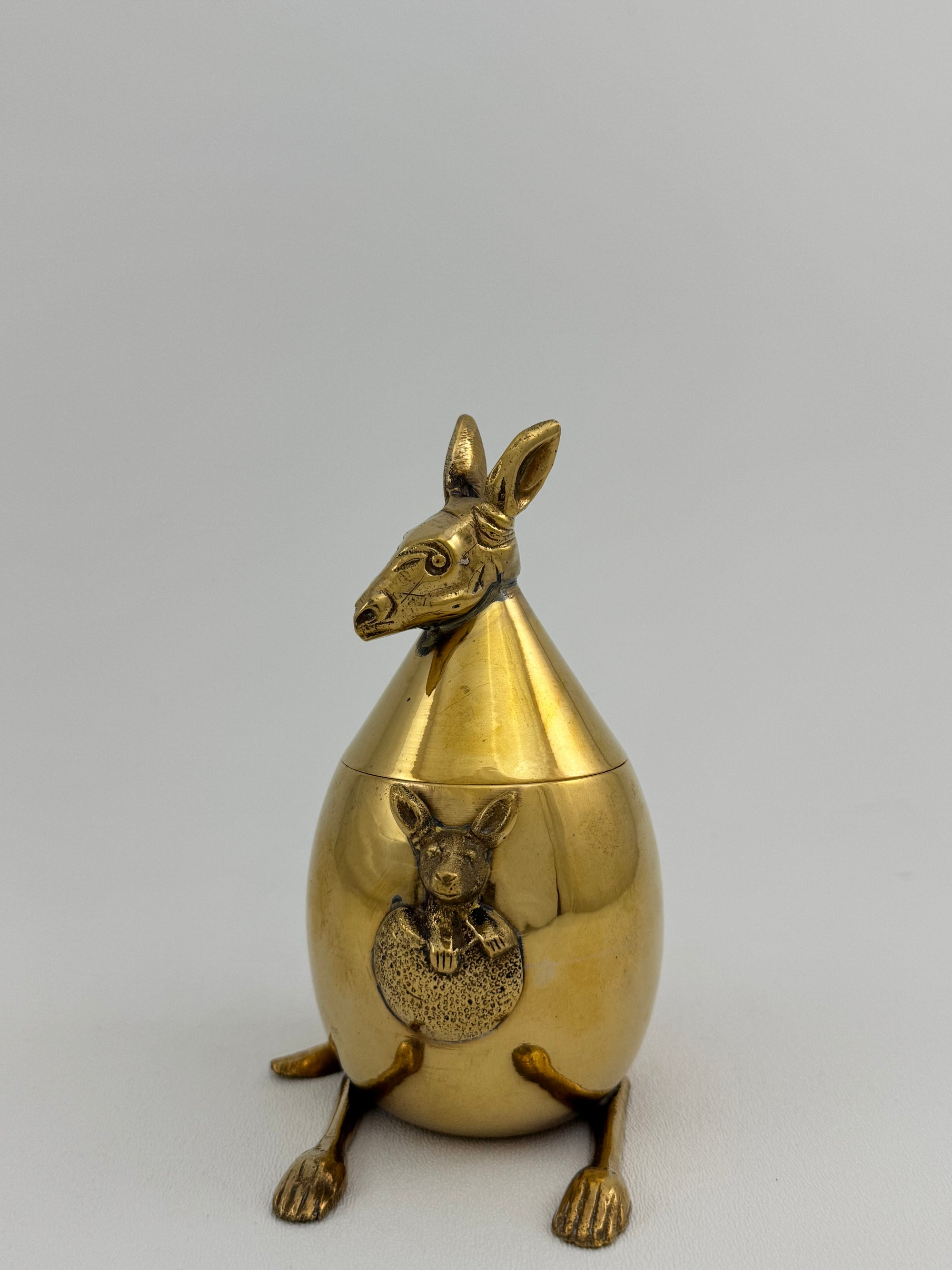 Vintage Brass Kangaroo Trinket Box