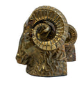 Vintage Brass Ram Head Bookends