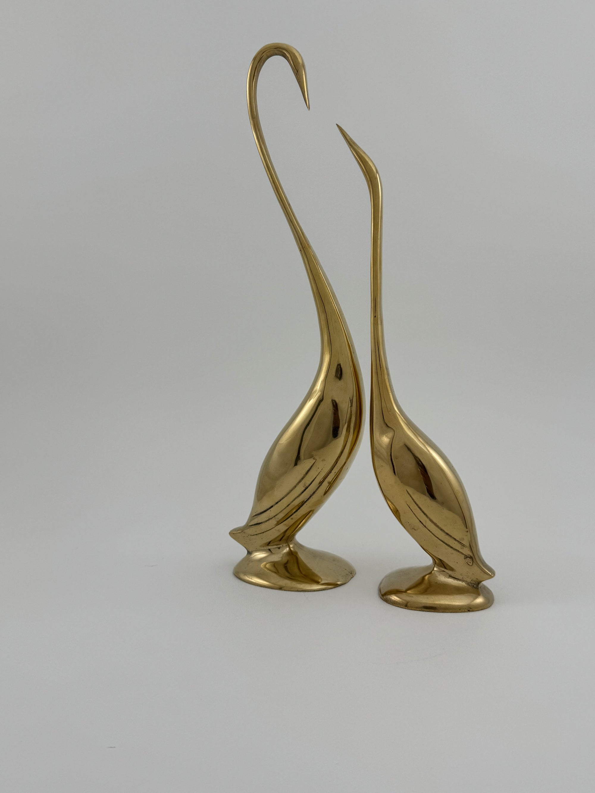 Vintage Brass Cranes-A Pair