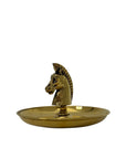 Vintage Brass Horse Head Trinket Dish – Equestrian Vanity or Desk Catchall