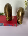 Vintage Brass Elephant Bookends- A Pair