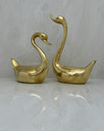 Tall Vintage Brass Swans-A Pair