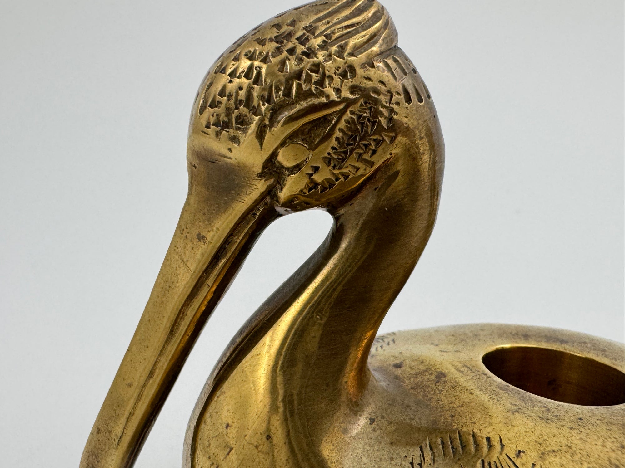 Vintage Brass Pelican Taper Candlestick Holders-A Pair
