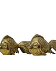 Vintage Brass Twin Fish Figurines – Mid-Century Modern Ocean-Inspired Pair
