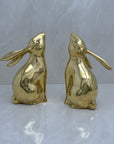 Vintage Brass Rabbit Bookends-A Pair