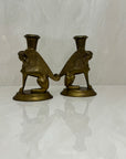 Vintage Brass Winged Sphinx Candleholders-A Pair