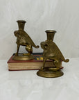 Vintage Brass Winged Sphinx Candleholders-A Pair