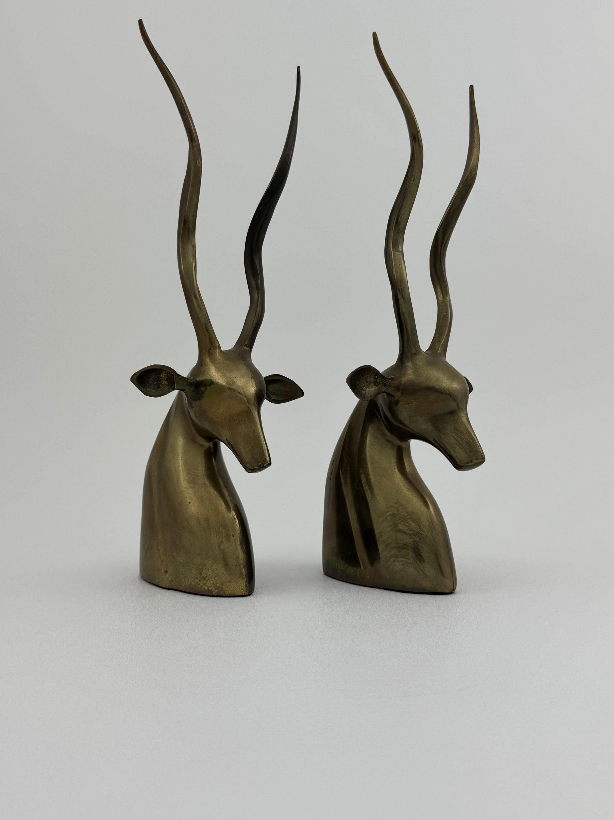 Vintage Brass Antelopes- A  Pair