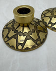 Vintage Brass Candlestick Holders with Crown Motifs - Inspired by Nordisk Malm