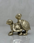 Vintage Small Brass Mating Turtles Ashtray