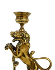 Vintage/Antique Brass Lion Candleholders- A Pair