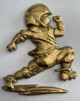 Vintage Brass Football Players Wall Hangings- A Set of Three by Gatco