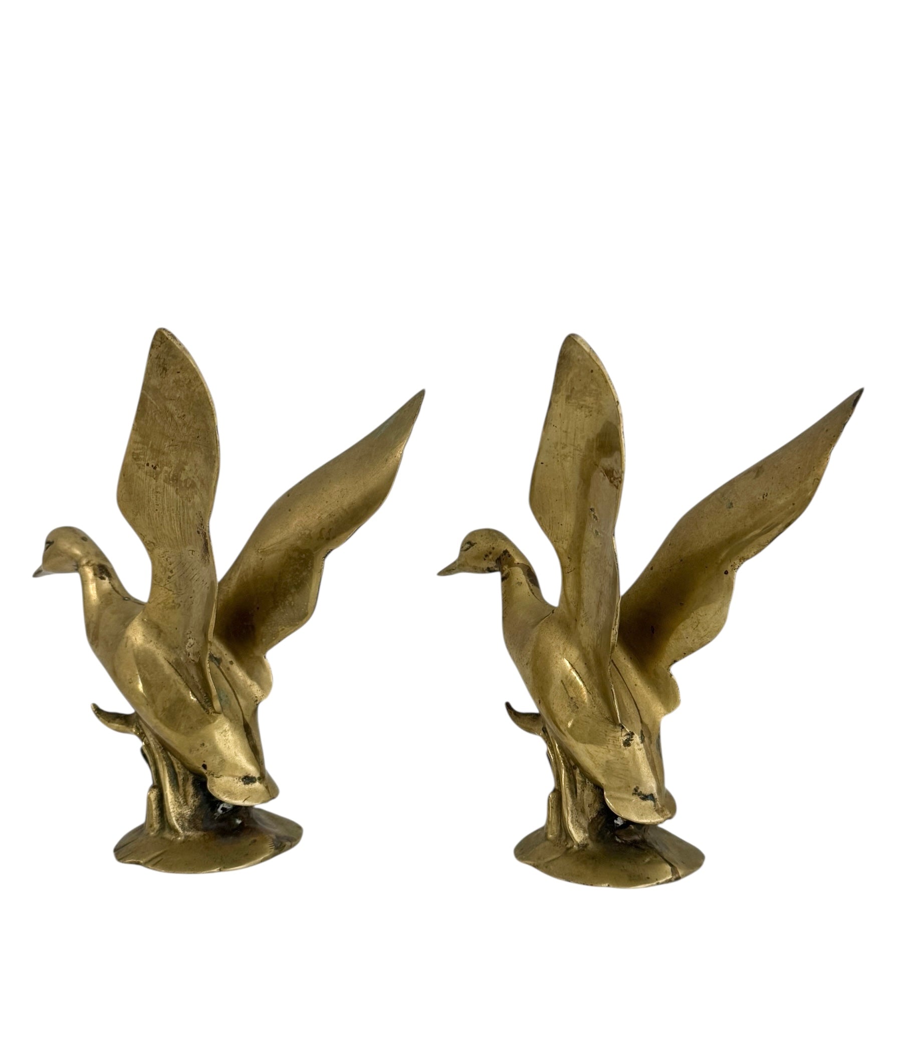 Vintage Brass Wings Up Bird Pair