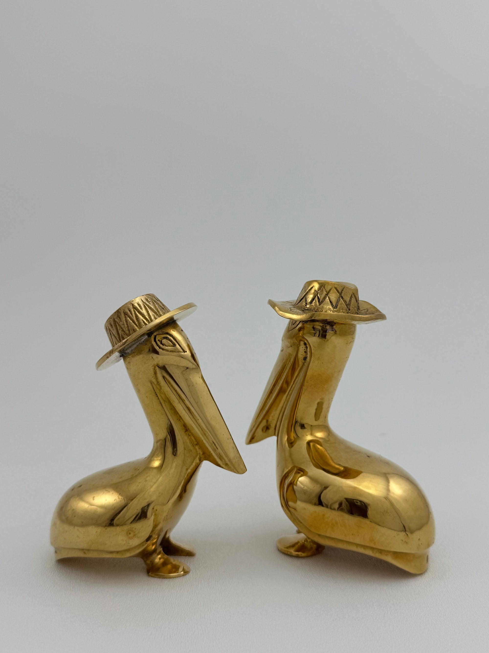 Vintage Brass Pelican Couple
