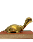 Vintage Brass Turtle Figurine | Long-Necked Mid-Century Modern Animal Sculpture