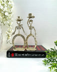 Gunslinger Brothers' Brass Candlestick Holders- A Pair