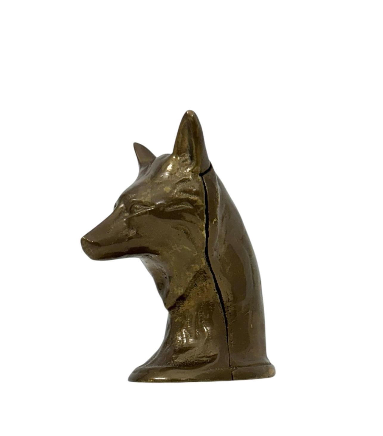 Vintage Brass Wolf Coin/Wish Bank