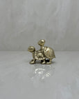 Vintage Small Brass Mating Turtles Ashtray