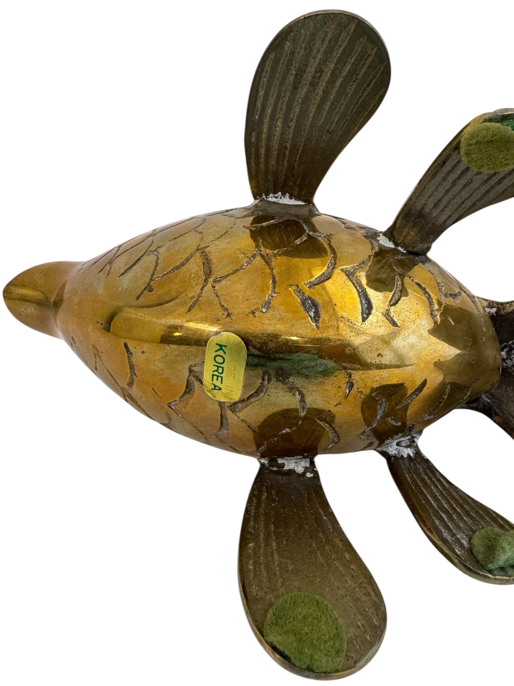 Vintage Brass Fish Figurine – Made in Korea
