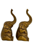 Vintage Brass Sitting Elephant Pair