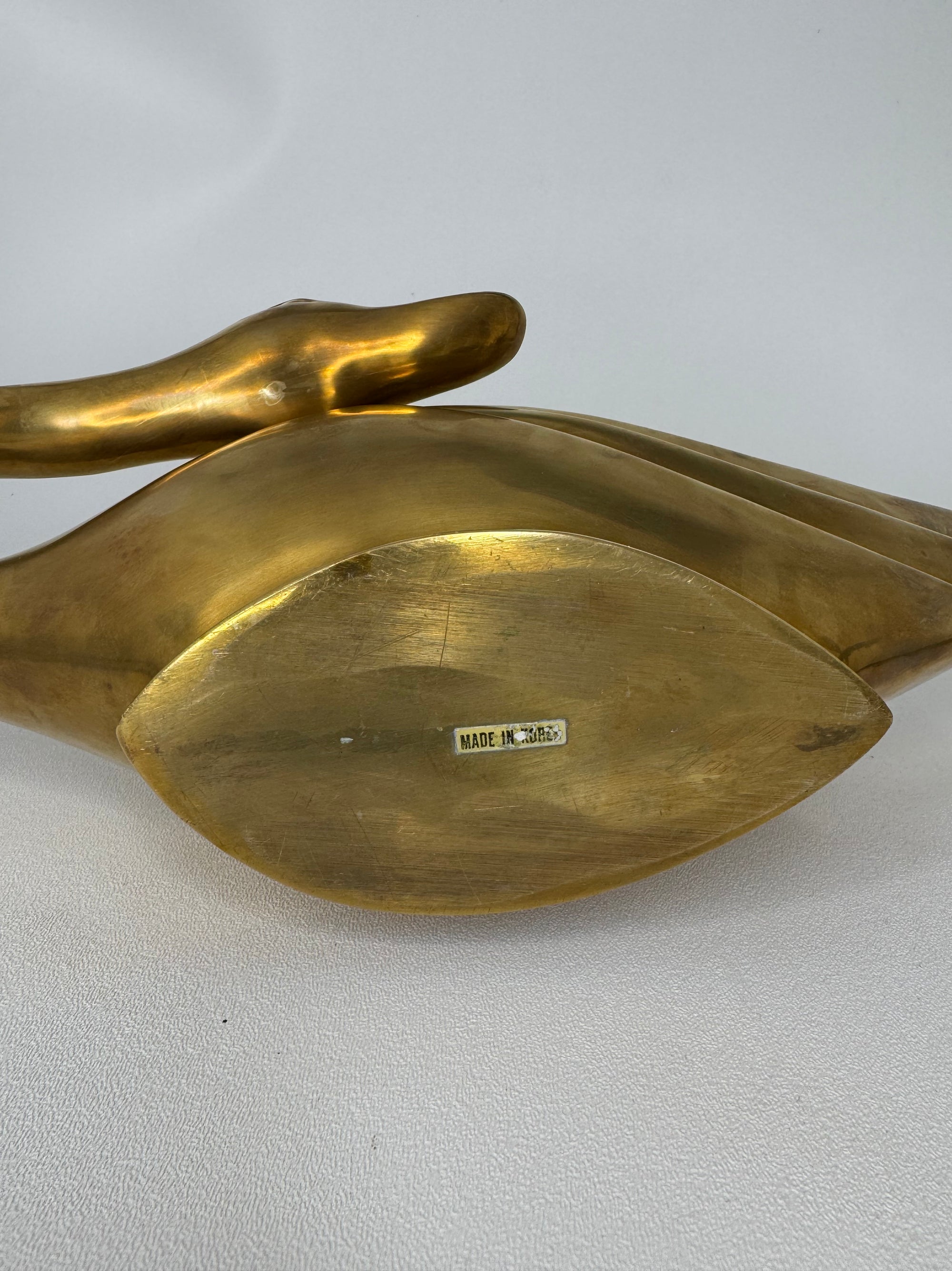 Vintage Brass Swan Trinket Dish- XL